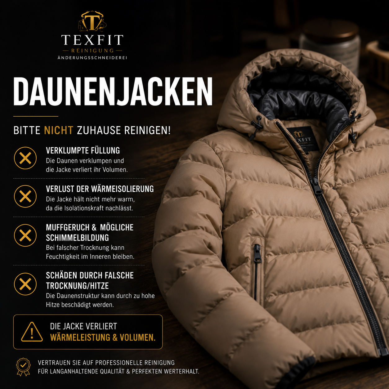 Daunenjacken schonend reinigen statt selbst waschen