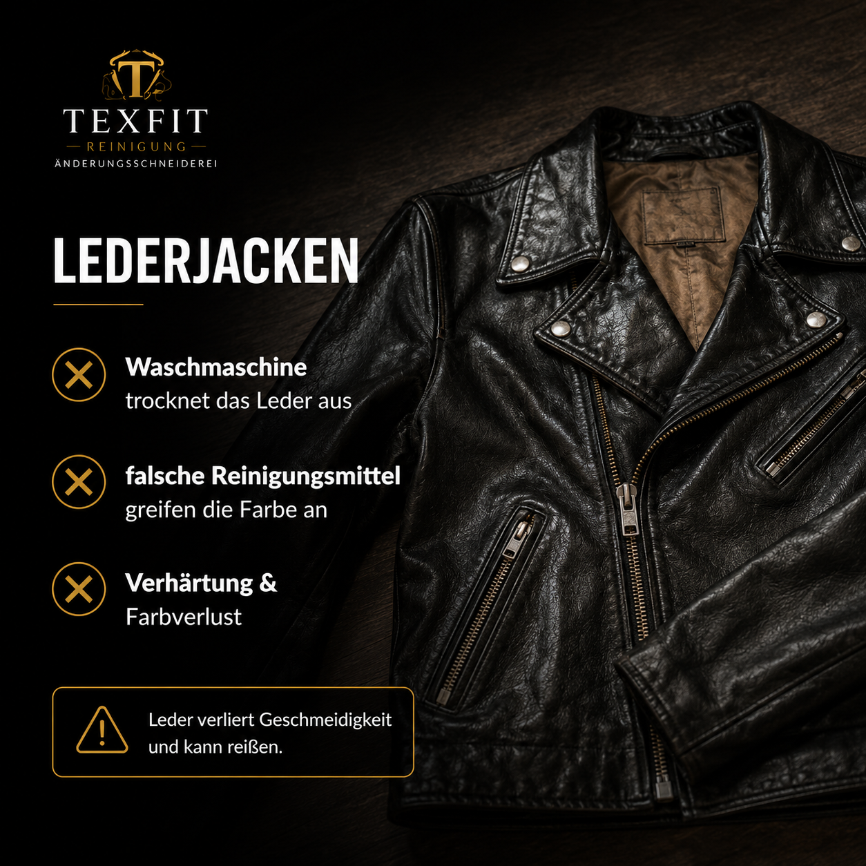 Lederjacken professionell reinigen lassen – Texfit Hamburg